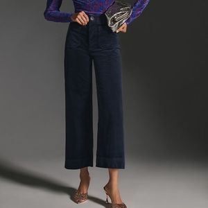 NEW Maeve Anthropologie The Colette Cropped Wide-Leg Corduroy Pants